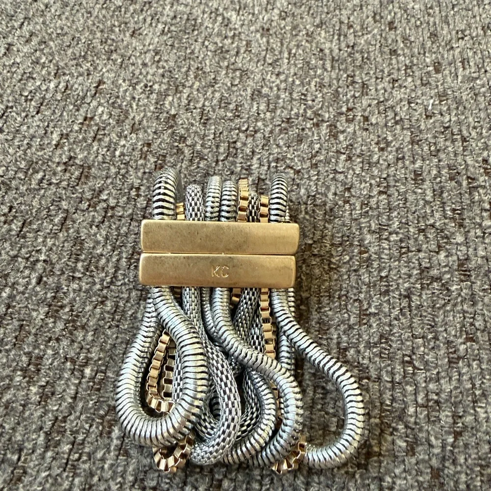 Kenneth Cole Silver and Gold Multi-Row Bracelet